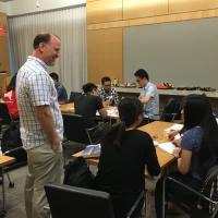 Nate with students