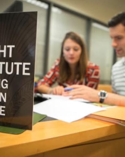 Writing Tutor Zach Grobe at Mann Library